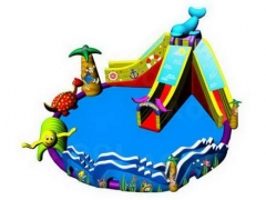 Best Selling Inflatable Water Park with Dolphin Water Slide