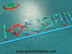 Floating Letter Model Water Park Inflatable Aqua Obstacle Course and Balloons Show